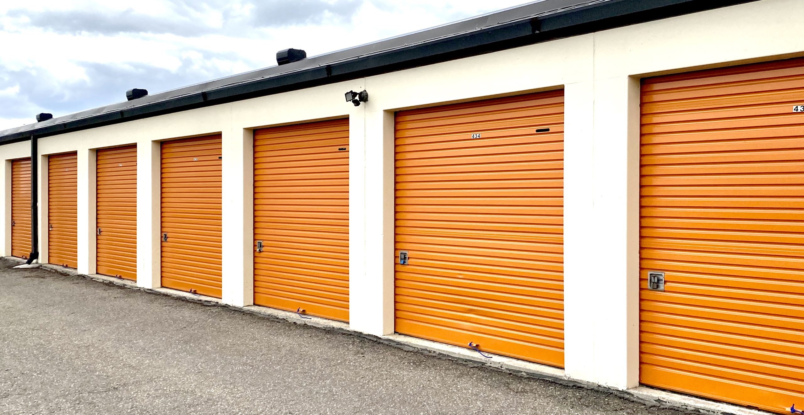 Row of self-storage units